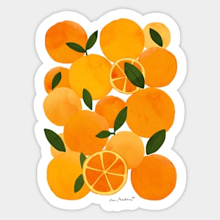 Still life of summer mediterranean oranges Sticker